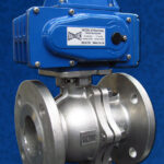 Flanged Stainless Steel Ball Valve EL Actuator Blue
