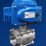 3-PC SS Ball Valve EL Actuator Blue